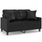 vidaXL 2-Sitzer-Sofa mit Zierkissen Schwarz 120 cm Kunstleder vidaXL 2-Sitzer-Sofa mit Zierkissen Schwarz 120 cm Kunstleder
