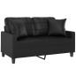 vidaXL 2-Sitzer-Sofa mit Zierkissen Schwarz 120 cm Kunstleder vidaXL 2-Sitzer-Sofa mit Zierkissen Schwarz 120 cm Kunstleder