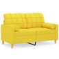 vidaXL 2-Sitzer-Sofa mit Zierkissen Hellgelb 120 cm Stoff vidaXL 2-Sitzer-Sofa mit Zierkissen Hellgelb 120 cm Stoff
