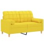 vidaXL 2-Sitzer-Sofa mit Zierkissen Hellgelb 120 cm Stoff vidaXL 2-Sitzer-Sofa mit Zierkissen Hellgelb 120 cm Stoff