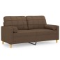 vidaXL 2-Sitzer-Sofa mit Zierkissen Braun 140 cm Stoff vidaXL 2-Sitzer-Sofa mit Zierkissen Braun 140 cm Stoff