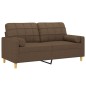 vidaXL 2-Sitzer-Sofa mit Zierkissen Braun 140 cm Stoff vidaXL 2-Sitzer-Sofa mit Zierkissen Braun 140 cm Stoff