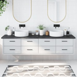 Waschtischplatte Dunkelgrau 220x60x4 cm Massivholz Behandelt