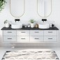 Waschtischplatte Dunkelgrau 220x60x4 cm Massivholz Behandelt Waschtischplatte Dunkelgrau 220x60x4 cm Massivholz Behandelt