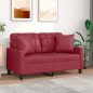 vidaXL 2-Sitzer-Sofa mit Zierkissen Weinrot 120 cm Kunstleder vidaXL 2-Sitzer-Sofa mit Zierkissen Weinrot 120 cm Kunstleder