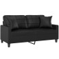 vidaXL 2-Sitzer-Sofa mit Zierkissen Schwarz 140 cm Kunstleder vidaXL 2-Sitzer-Sofa mit Zierkissen Schwarz 140 cm Kunstleder