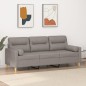vidaXL 3-Sitzer-Sofa mit Zierkissen Taupe 180 cm Stoff vidaXL 3-Sitzer-Sofa mit Zierkissen Taupe 180 cm Stoff