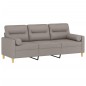vidaXL 3-Sitzer-Sofa mit Zierkissen Taupe 180 cm Stoff vidaXL 3-Sitzer-Sofa mit Zierkissen Taupe 180 cm Stoff