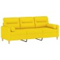 vidaXL 3-Sitzer-Sofa mit Zierkissen Hellgelb 180 cm Stoff vidaXL 3-Sitzer-Sofa mit Zierkissen Hellgelb 180 cm Stoff