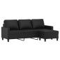 vidaXL 3-Sitzer-Sofa mit Hocker Schwarz 180 cm Kunstleder vidaXL 3-Sitzer-Sofa mit Hocker Schwarz 180 cm Kunstleder
