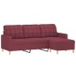 vidaXL 3-Sitzer-Sofa mit Hocker Weinrot 180 cm Stoff vidaXL 3-Sitzer-Sofa mit Hocker Weinrot 180 cm Stoff