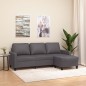 vidaXL 3-Sitzer-Sofa mit Hocker Grau 180 cm Kunstleder vidaXL 3-Sitzer-Sofa mit Hocker Grau 180 cm Kunstleder