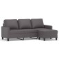 vidaXL 3-Sitzer-Sofa mit Hocker Grau 180 cm Kunstleder vidaXL 3-Sitzer-Sofa mit Hocker Grau 180 cm Kunstleder