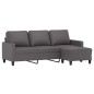 vidaXL 3-Sitzer-Sofa mit Hocker Grau 180 cm Kunstleder vidaXL 3-Sitzer-Sofa mit Hocker Grau 180 cm Kunstleder