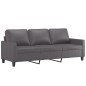 vidaXL 3-Sitzer-Sofa mit Hocker Grau 180 cm Kunstleder vidaXL 3-Sitzer-Sofa mit Hocker Grau 180 cm Kunstleder