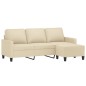 vidaXL 3-Sitzer-Sofa mit Hocker Creme 180 cm Stoff vidaXL 3-Sitzer-Sofa mit Hocker Creme 180 cm Stoff