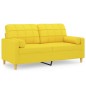 vidaXL 2-Sitzer-Sofa mit Zierkissen Hellgelb 140 cm Stoff vidaXL 2-Sitzer-Sofa mit Zierkissen Hellgelb 140 cm Stoff