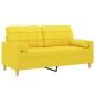 vidaXL 2-Sitzer-Sofa mit Zierkissen Hellgelb 140 cm Stoff vidaXL 2-Sitzer-Sofa mit Zierkissen Hellgelb 140 cm Stoff