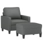 vidaXL Sessel mit Hocker Dunkelgrau 60 cm Stoff vidaXL Sessel mit Hocker Dunkelgrau 60 cm Stoff