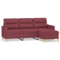 vidaXL 3-Sitzer-Sofa mit Hocker Weinrot 180 cm Stoff vidaXL 3-Sitzer-Sofa mit Hocker Weinrot 180 cm Stoff