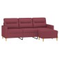vidaXL 3-Sitzer-Sofa mit Hocker Weinrot 180 cm Stoff vidaXL 3-Sitzer-Sofa mit Hocker Weinrot 180 cm Stoff