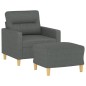 vidaXL Sessel mit Hocker Dunkelgrau 60 cm Stoff vidaXL Sessel mit Hocker Dunkelgrau 60 cm Stoff
