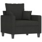 vidaXL Sessel mit Hocker Schwarz 60 cm Stoff vidaXL Sessel mit Hocker Schwarz 60 cm Stoff