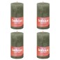 Bolsius Rustikale Stumpenkerzen Shine 4 Stk. 130x68 mm Olivgrün Bolsius Rustikale Stumpenkerzen Shine 4 Stk. 130x68 mm Olivgrün