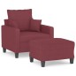 vidaXL Sessel mit Hocker Weinrot 60 cm Stoff vidaXL Sessel mit Hocker Weinrot 60 cm Stoff