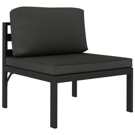 vidaXL Modular-Sofa-Mittelteil mit Kissen Aluminium Anthrazit 
