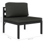 vidaXL Modular-Sofa-Mittelteil mit Kissen Aluminium Anthrazit vidaXL Modular-Sofa-Mittelteil mit Kissen Aluminium Anthrazit