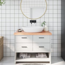 Waschtischplatte Hellbraun 100x50x6 cm Massivholz Behandelt