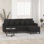 vidaXL 3-Sitzer-Sofa mit Hocker Schwarz 180 cm Stoff vidaXL 3-Sitzer-Sofa mit Hocker Schwarz 180 cm Stoff