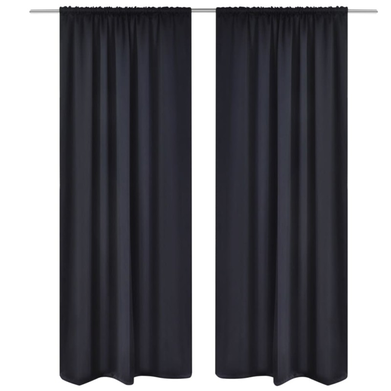 Verdunkelungs-Vorhänge mit Schlaufen 135 x 245 cm Schwarz blackout Verdunkelungs-Vorhänge mit Schlaufen 135 x 245 cm Schwarz blackout