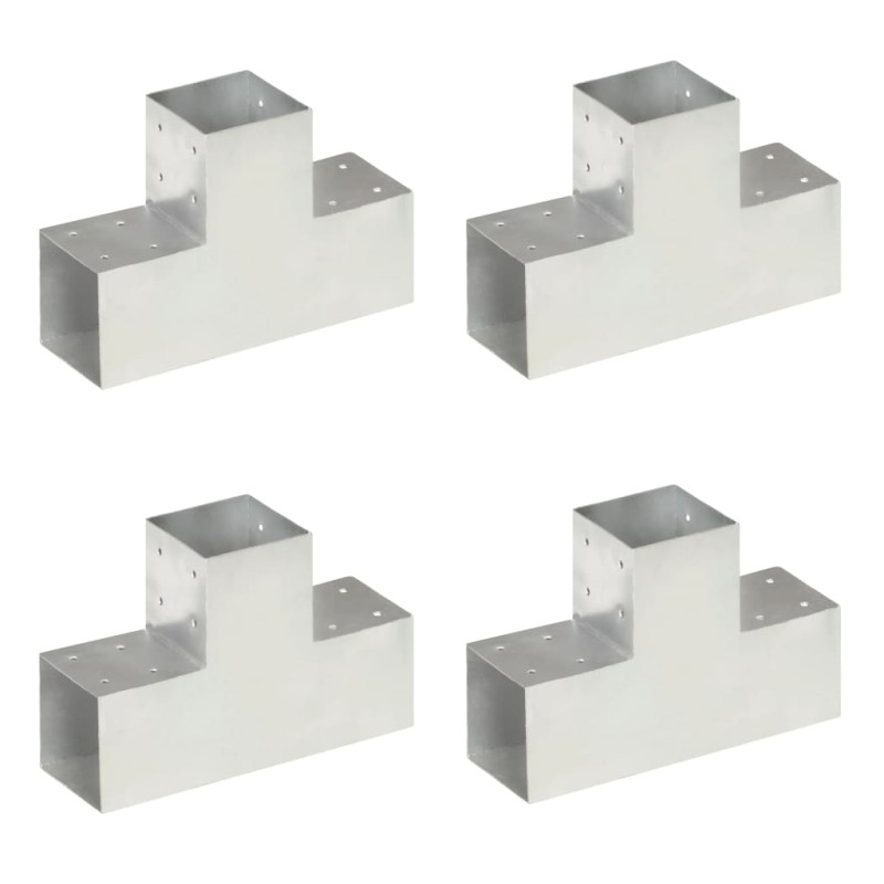vidaXL Pfostenverbinder 4 Stk. T-Form Verzinktes Metall 101 x 101 mm vidaXL Pfostenverbinder 4 Stk. T-Form Verzinktes Metall 101 x 101 mm