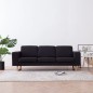vidaXL 3-Sitzer-Sofa Stoff Schwarz vidaXL 3-Sitzer-Sofa Stoff Schwarz
