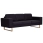 vidaXL 3-Sitzer-Sofa Stoff Schwarz vidaXL 3-Sitzer-Sofa Stoff Schwarz