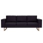 vidaXL 3-Sitzer-Sofa Stoff Schwarz vidaXL 3-Sitzer-Sofa Stoff Schwarz