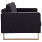 vidaXL 3-Sitzer-Sofa Stoff Schwarz vidaXL 3-Sitzer-Sofa Stoff Schwarz