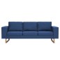 vidaXL 3-Sitzer-Sofa Stoff Blau vidaXL 3-Sitzer-Sofa Stoff Blau