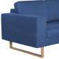 vidaXL 3-Sitzer-Sofa Stoff Blau vidaXL 3-Sitzer-Sofa Stoff Blau