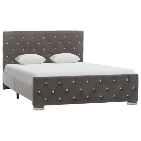 vidaXL Bettgestell Grau Samt 120x200 cm