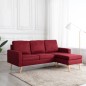 vidaXL 3-Sitzer-Sofa mit Hocker Weinrot Stoff vidaXL 3-Sitzer-Sofa mit Hocker Weinrot Stoff
