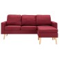 vidaXL 3-Sitzer-Sofa mit Hocker Weinrot Stoff vidaXL 3-Sitzer-Sofa mit Hocker Weinrot Stoff