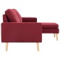 vidaXL 3-Sitzer-Sofa mit Hocker Weinrot Stoff vidaXL 3-Sitzer-Sofa mit Hocker Weinrot Stoff