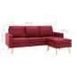 vidaXL 3-Sitzer-Sofa mit Hocker Weinrot Stoff vidaXL 3-Sitzer-Sofa mit Hocker Weinrot Stoff