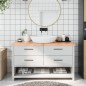 vidaXL Waschtischplatte Hellbraun 140x40x(2-6) cm Massivholz Behandelt vidaXL Waschtischplatte Hellbraun 140x40x(2-6) cm Massivholz Behandelt