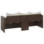 vidaXL Gartensofa 3-Sitzer mit Kissen Braun Poly Rattan vidaXL Gartensofa 3-Sitzer mit Kissen Braun Poly Rattan