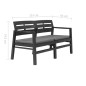 vidaXL 2-Sitzer-Gartenbank mit Kissen Anthrazit 133 cm Kunststoff vidaXL 2-Sitzer-Gartenbank mit Kissen Anthrazit 133 cm Kunststoff