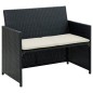 vidaXL 2-Sitzer-Gartensofa mit Polstern Schwarz Poly Rattan vidaXL 2-Sitzer-Gartensofa mit Polstern Schwarz Poly Rattan